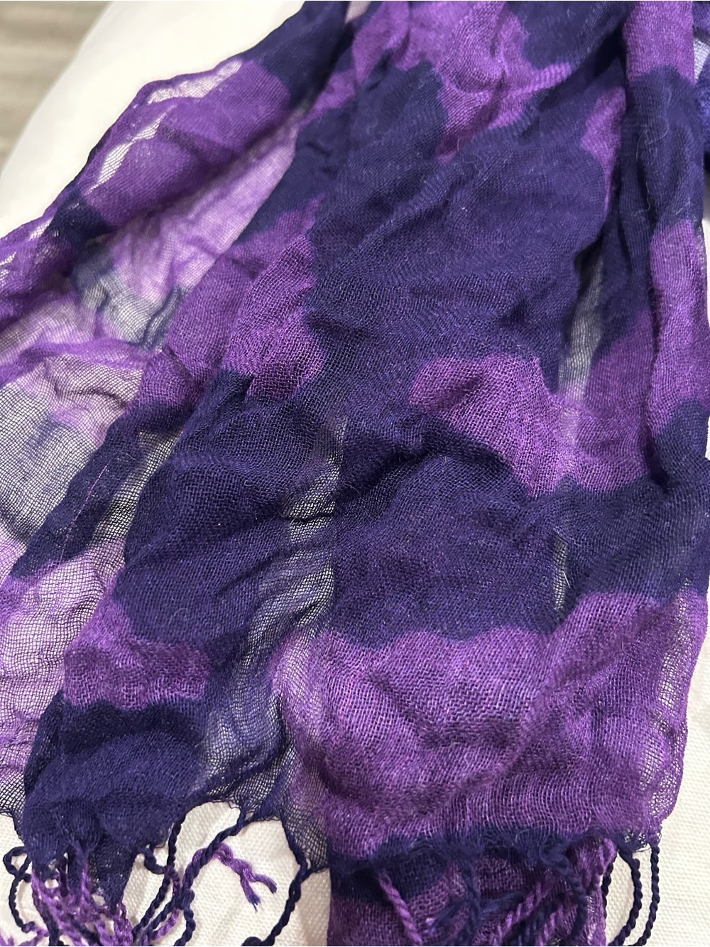 Chico's Purple Ombre Fringed Scarf